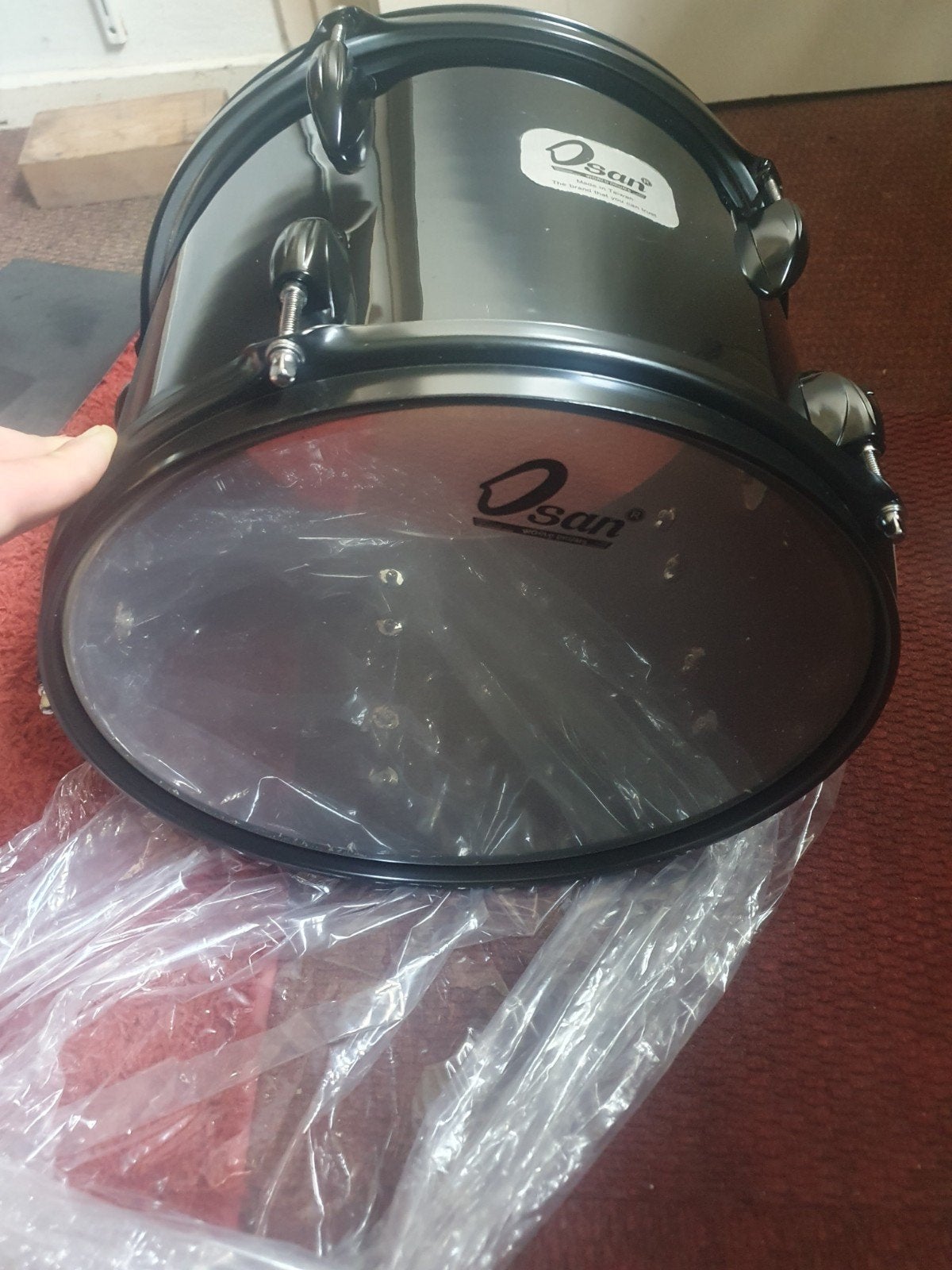 Nieuwe fraaie Osan 12" tom zwarte lak. €30 incl verzending !, Ophalen of Verzenden, Nieuw, Drums of Percussie