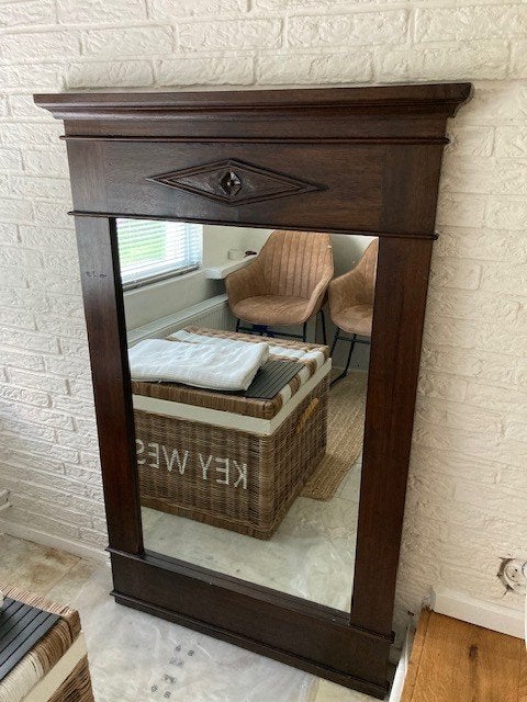 brocante spiegel, Ophalen, Gebruikt, 100 tot 150 cm, 75 tot 100 cm