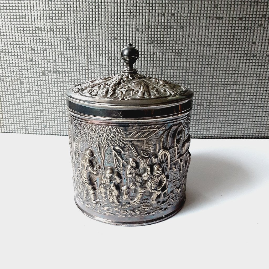 douwe egberts verzilverd theebuisje, jaren 1960, Antiek en Kunst, Verzenden
