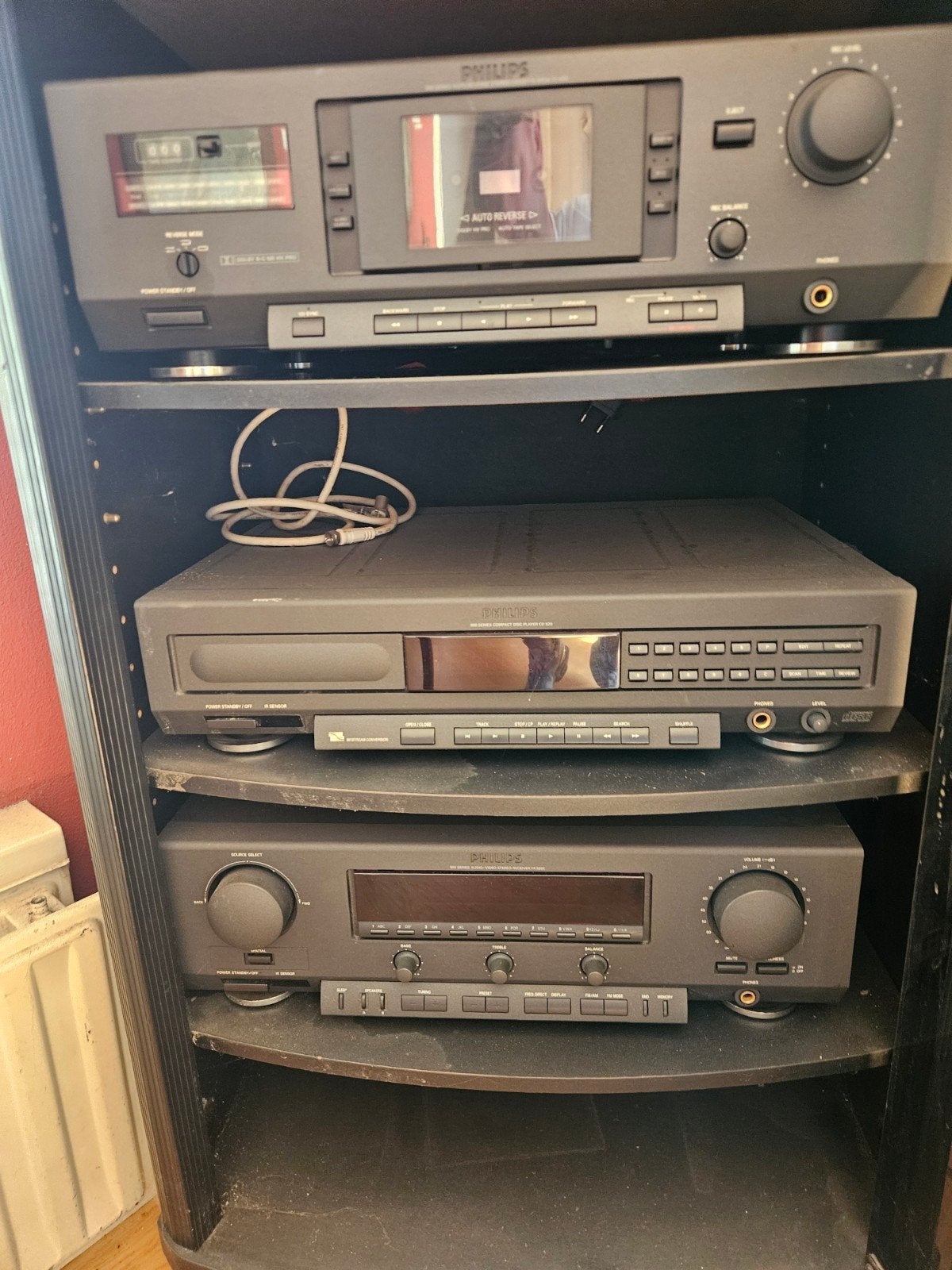 Philips Stereo Set: Cassettedeck, CD-spelr, Tuner/Versterker, Audio, Tv en Foto, Ophalen, Philips, Gebruikt, Losse componenten