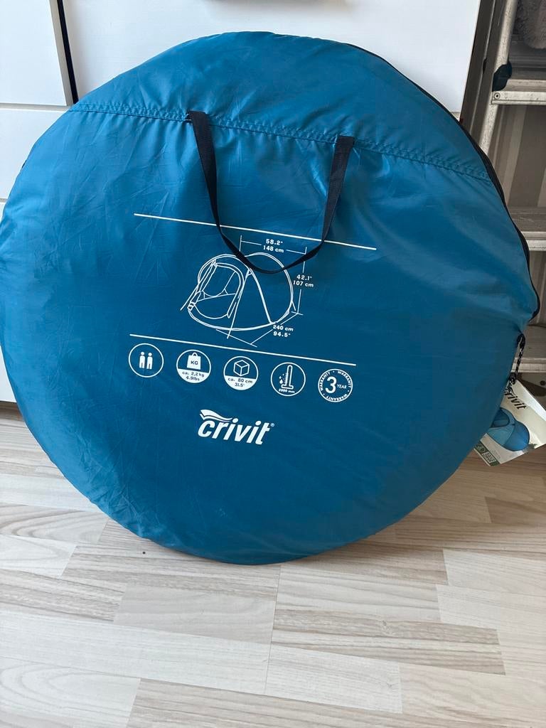 Crivit Pop-up Tent - Snel Opzetbaar en Compact, Ophalen of Verzenden, Zo goed als nieuw, Tot en met 2