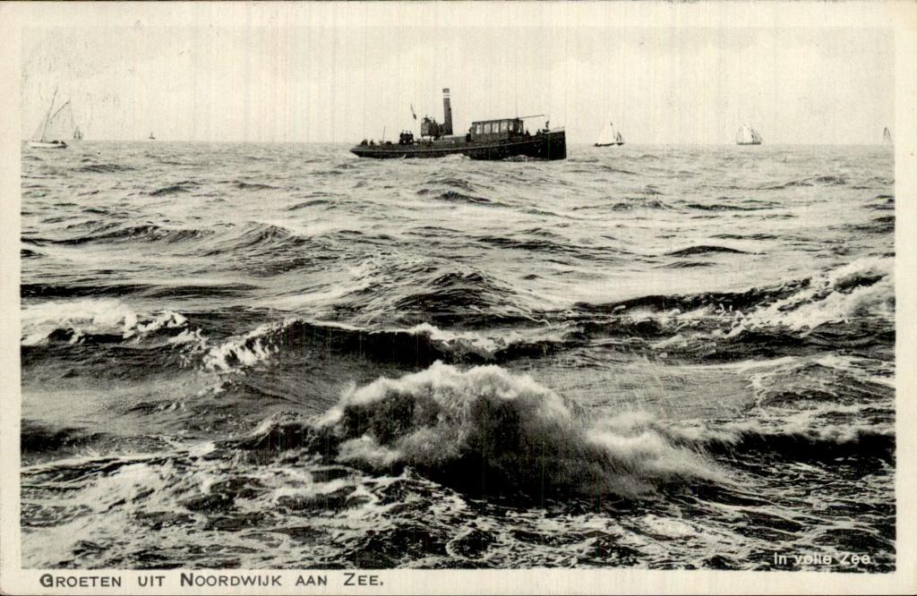 Noordwijk aan Zee - Zee - In volle Zee, Ophalen of Verzenden, 1920 tot 1940, Gelopen, Zuid-Holland