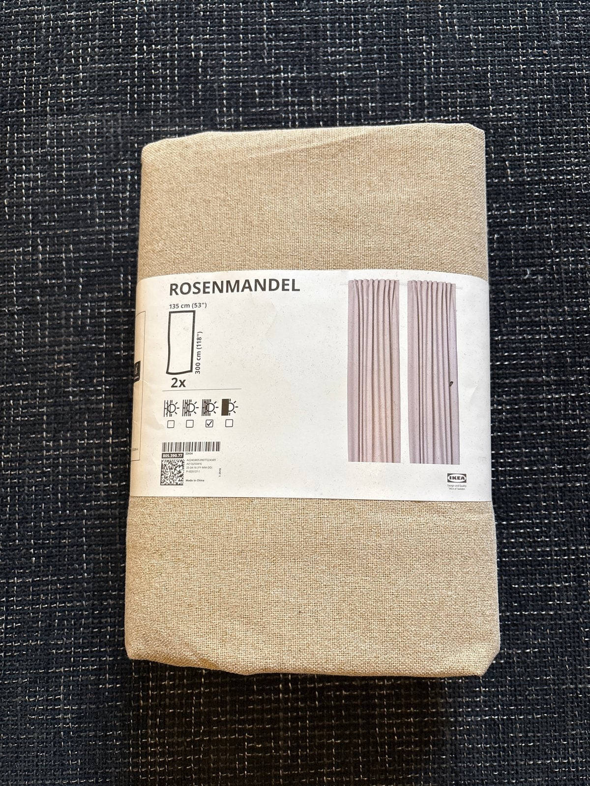 IKEA ROSENMANDEL Gordijnen Curtains 2x - 135x300 cm, Huis en Inrichting, Stoffering | Gordijnen en Lamellen, Beige, Nieuw, Ophalen of Verzenden
