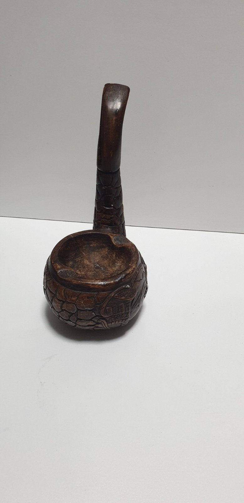 2266)vintage aardewerk grote asbak in de vorm van een pijp, Ophalen of Verzenden