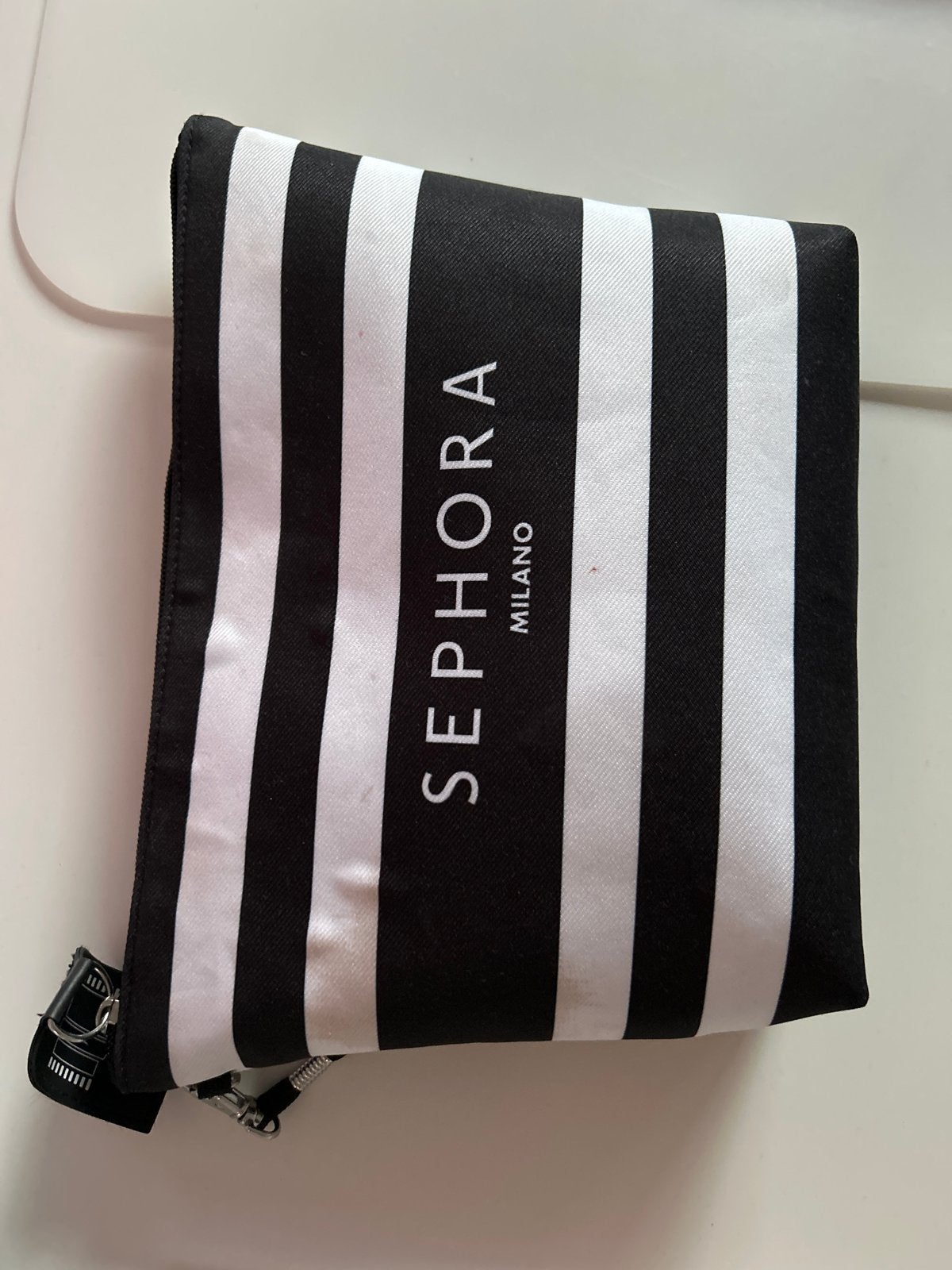 Sephora Milano make-up tasje - Zwart/Wit gestreept, Sieraden, Tassen en Uiterlijk, Ophalen of Verzenden, Gebruikt, Zwart, Dame