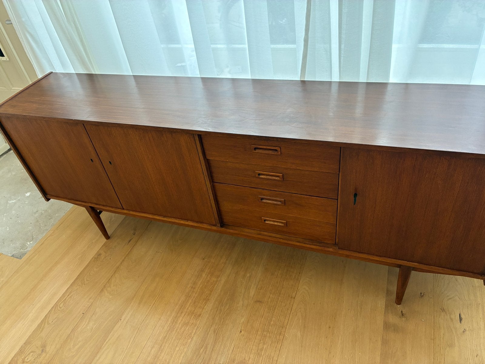 Vintage teak dressoir, Ophalen, Teakhout, Met lade(s), Zo goed als nieuw