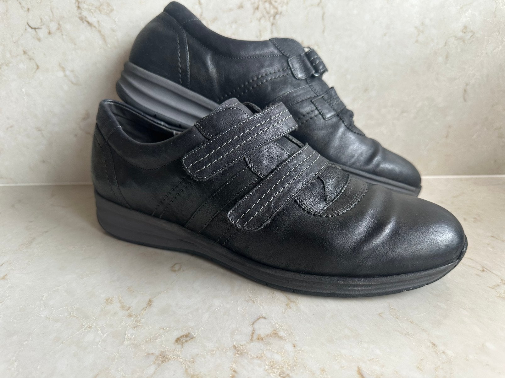 Durea leren klittenbandschoenen zwart maat 40,5 wijdte H, Zwart, Ophalen of Verzenden, Sneakers of Gympen, Zo goed als nieuw