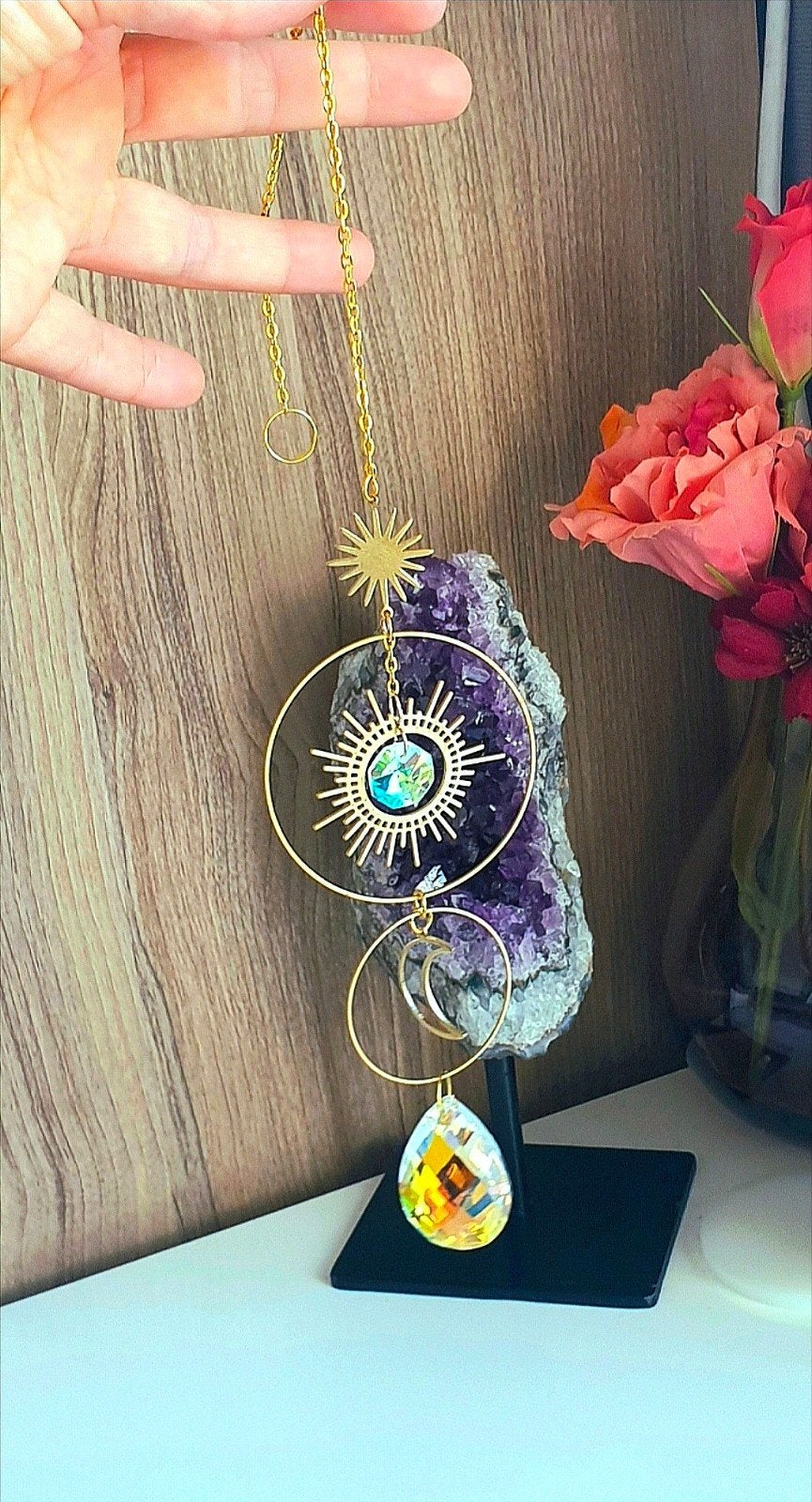 Raamkristal | Model: Sun & Moon, Ophalen of Verzenden, Nieuw, Versiering
