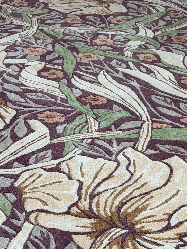 SALE Brink en Campman tapijt Morris & Co Pimpernel Aubergine, Rechthoekig, Ophalen, Groen, Nieuw