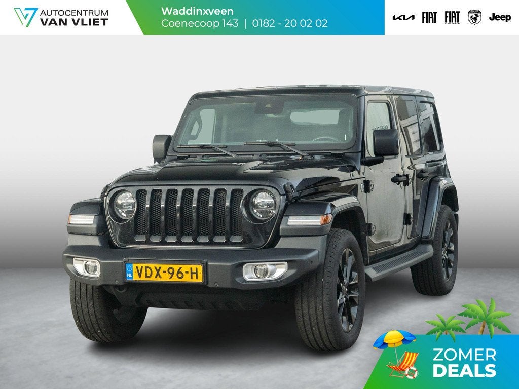 Jeep Wrangler Unlimited 2.0T Sahara | Grijs kenteken | Stoel, Auto's, Jeep, Automaat, 12 maanden, 4 cilinders, Zwart