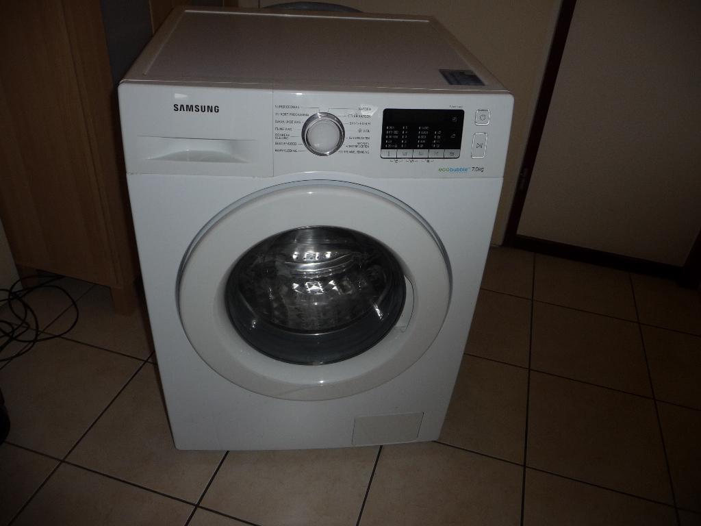 Wasmachine SAMSUNG ECO BUBBLE 7.0KG, Witgoed en Apparatuur, Wasmachines, Ophalen, Gebruikt, Voorlader, Wolwasprogramma