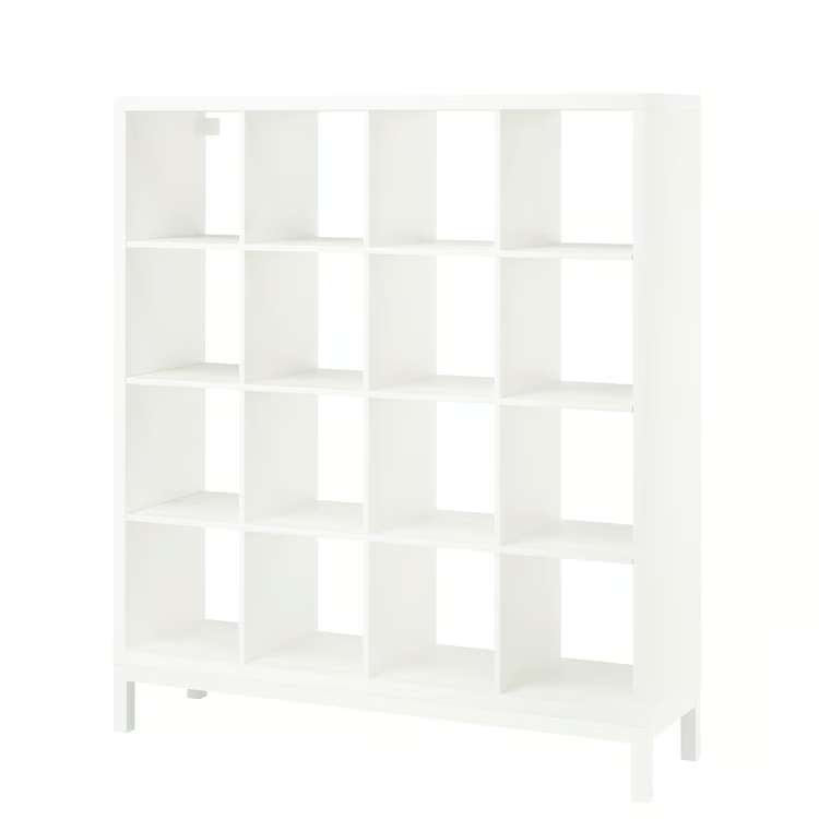 Kallax stellingkast, wit, met onderframe, 147 x 164 cm, Ophalen, 100 tot 150 cm, Zo goed als nieuw, 150 tot 200 cm