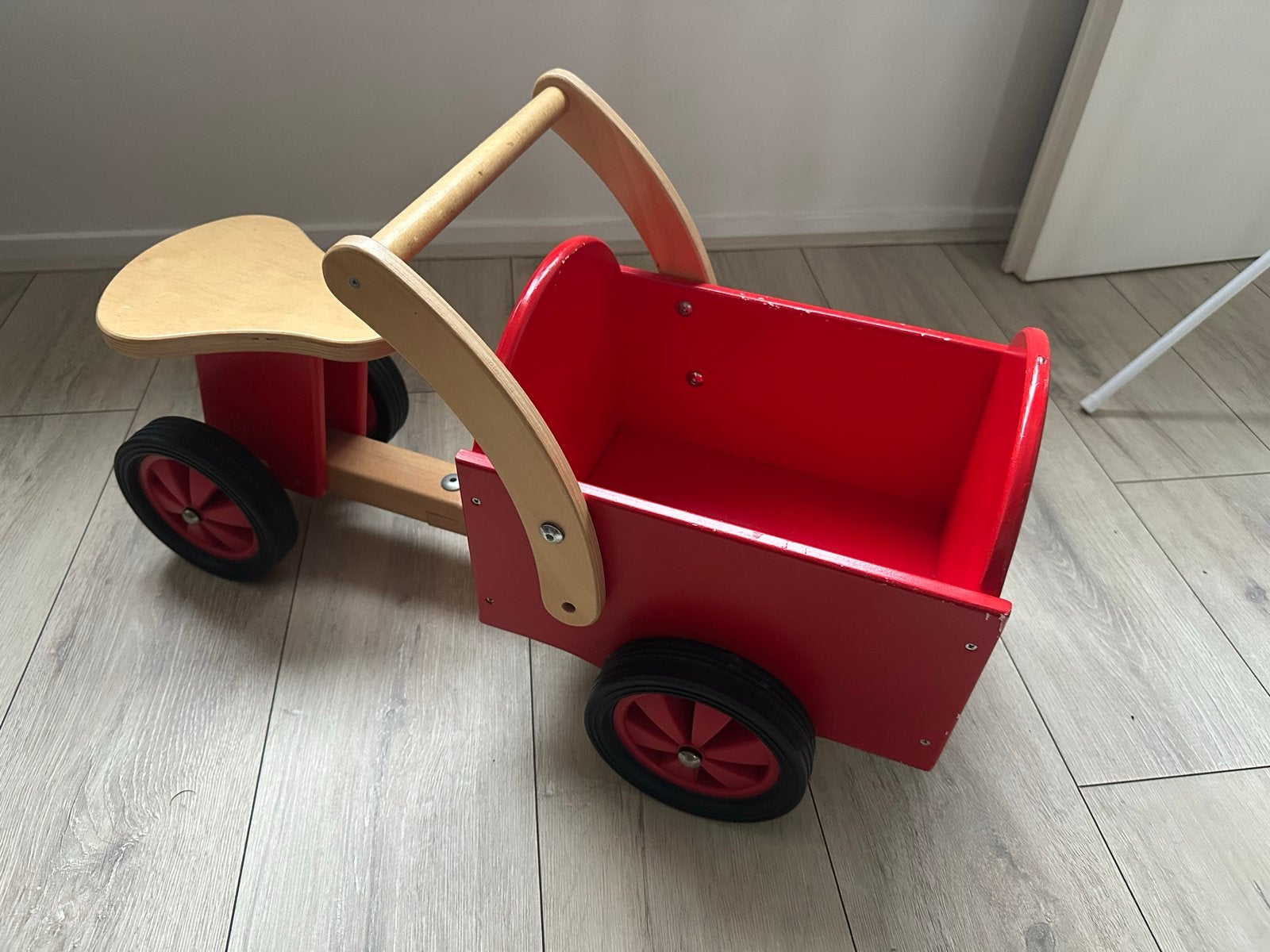 Houten loopfiets / bakfiets, Ophalen, Gebruikt, Loopfiets