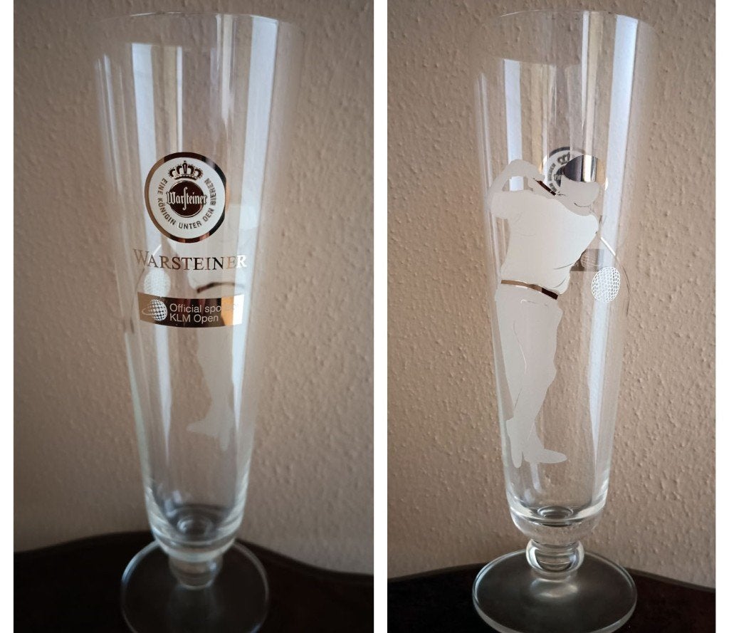 Zeldzaam Warsteiner KLM Open Golftoernooi glas, Ophalen of Verzenden, Zo goed als nieuw, Glas of Glazen, Overige merken