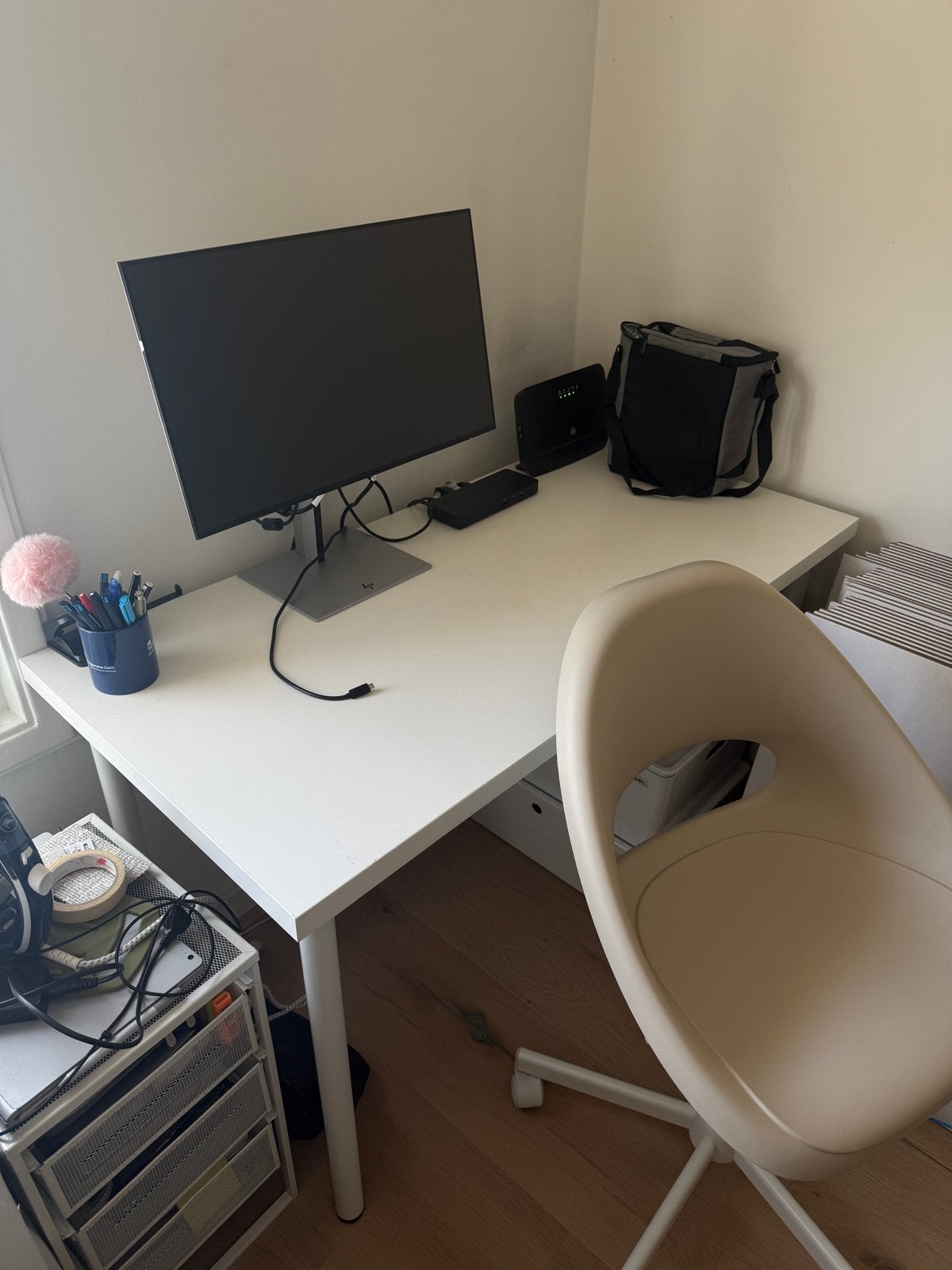 Bureau /tafel wit 100x60 cm, Ophalen, Gebruikt, IKEA, Wit