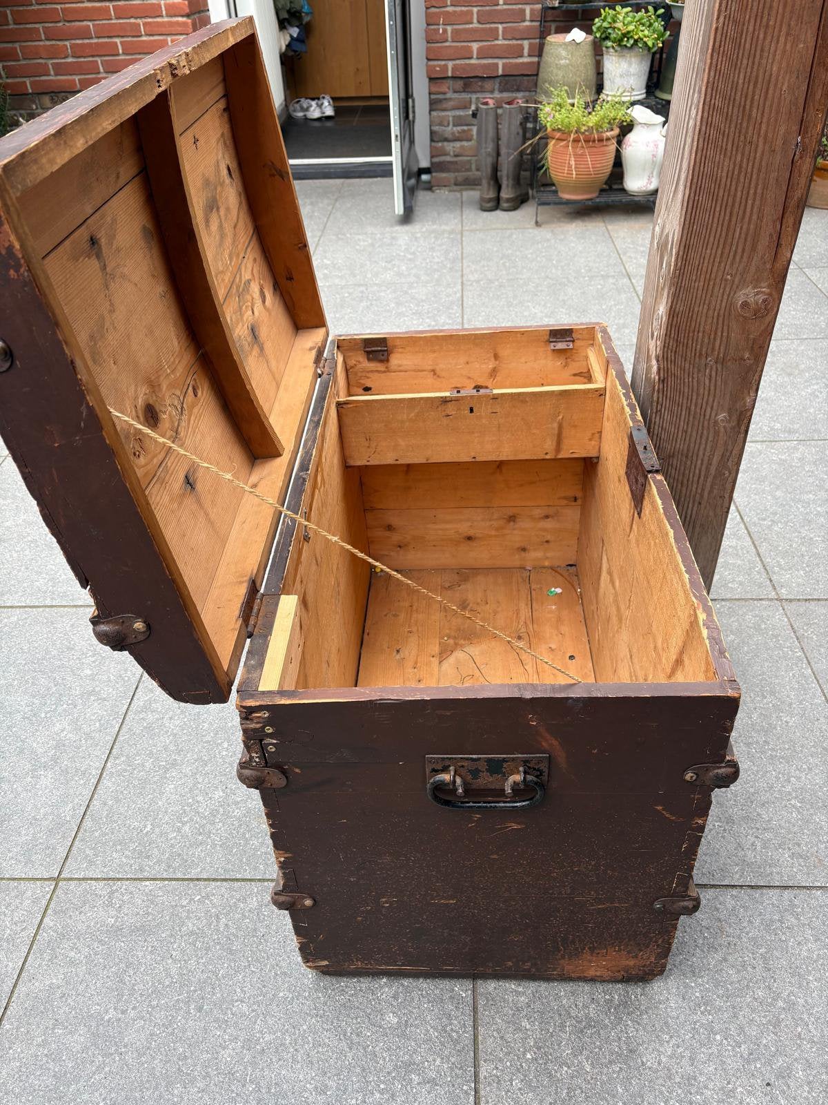 Oude houten kist, Ophalen, Zo goed als nieuw, 50 tot 100 cm, Minder dan 50 cm