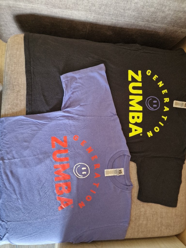 2 Zumba tshirts L/XL van ZumbaWear, Kleding | Dames, T-shirts, Zwart, Maat 42/44 (L), Ophalen of Verzenden, Zo goed als nieuw