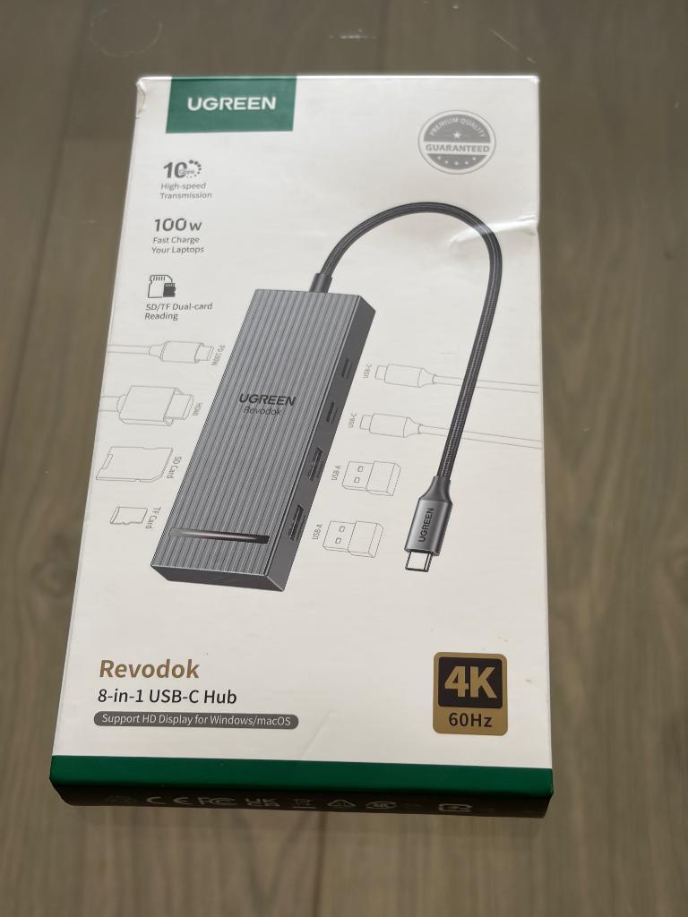 Nieuw! UGREEN Revodok 8-in-1 USB-C Hub 10 Gbps 100 W, Laptop, UGREEN, Nieuw, Ophalen of Verzenden