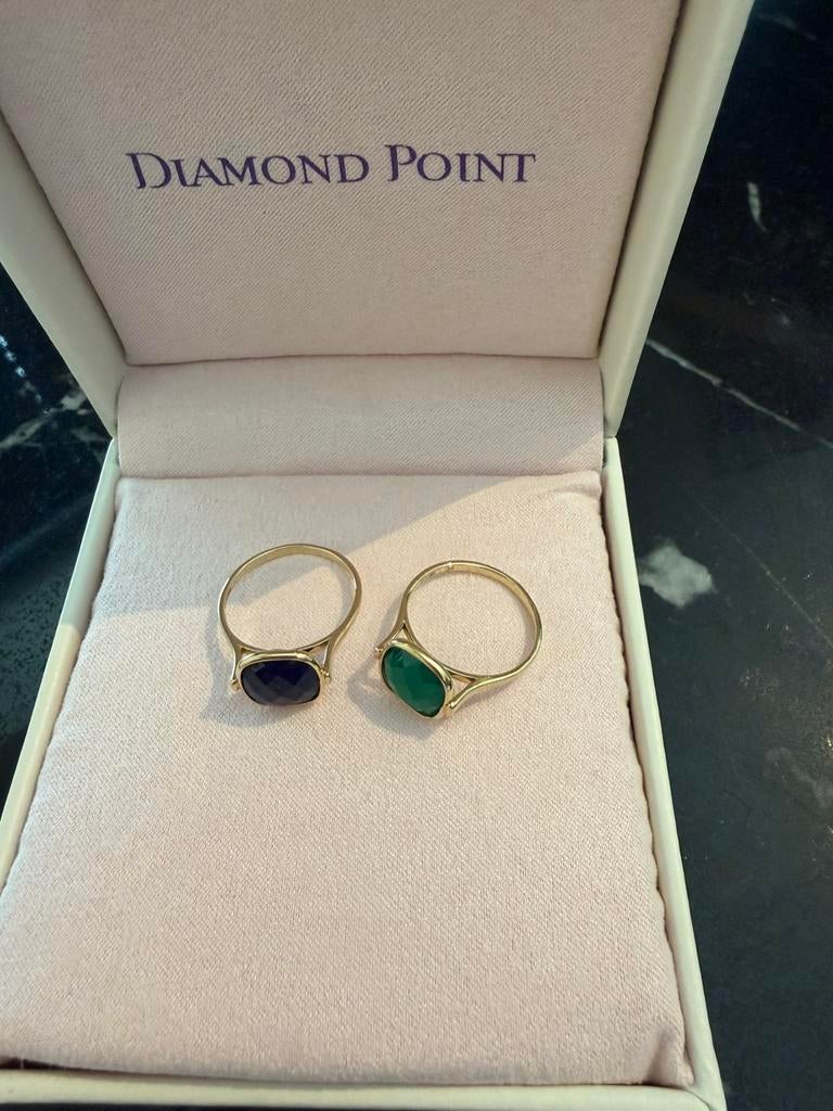 Diamond Point ringen set maat 58, goud, nieuw, 18 tot 19, Verzenden, Nieuw, Met edelsteen