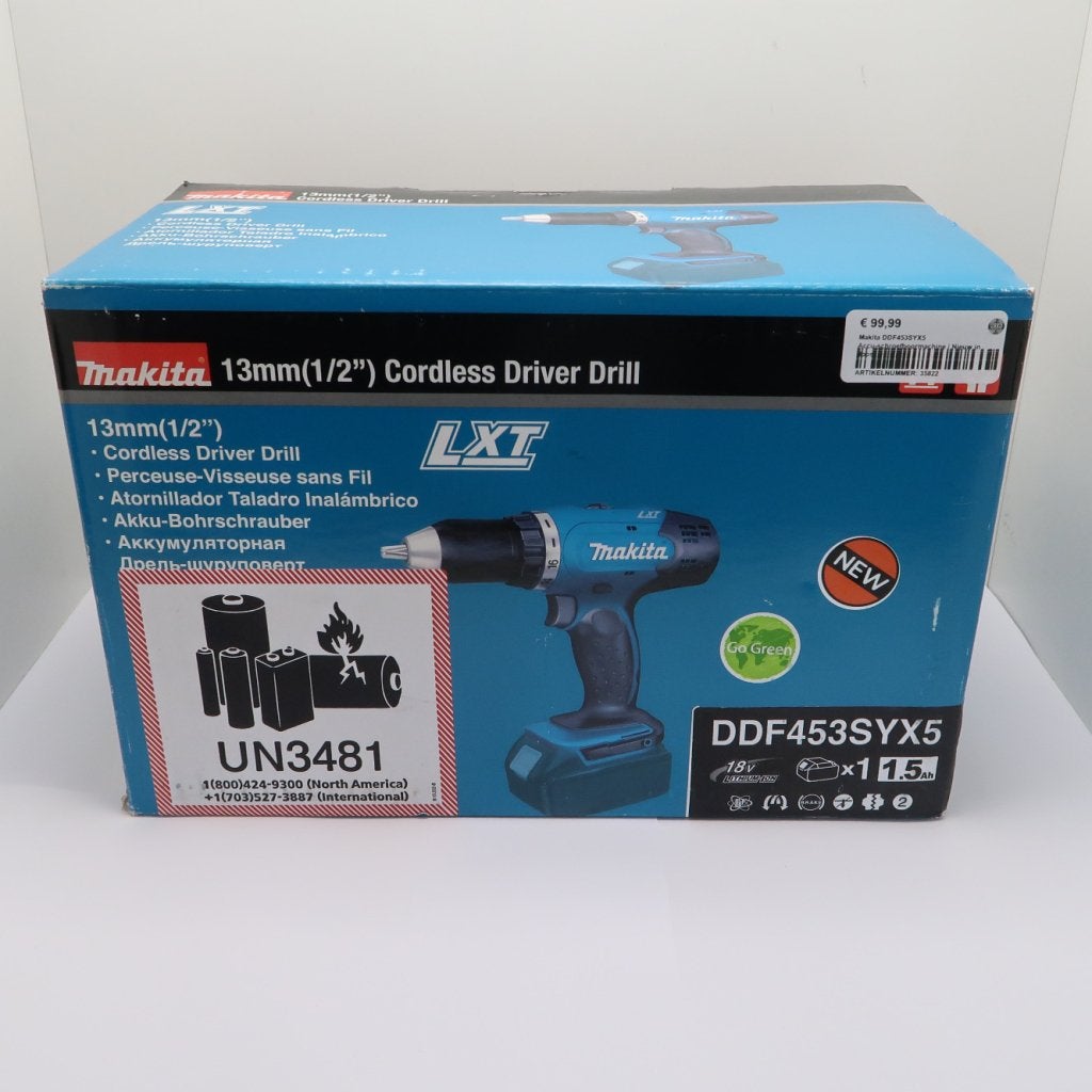 Makita DDF453SYX5 Accu-schroefboormachine | Nieuw in doos, Doe-het-zelf en Verbouw, Makita, Nieuw, Support@makita.com, Makita Corporation, 3-11-8, Sumiyoshi-cho, 
Anjo, Aichi 446-8502
Japan