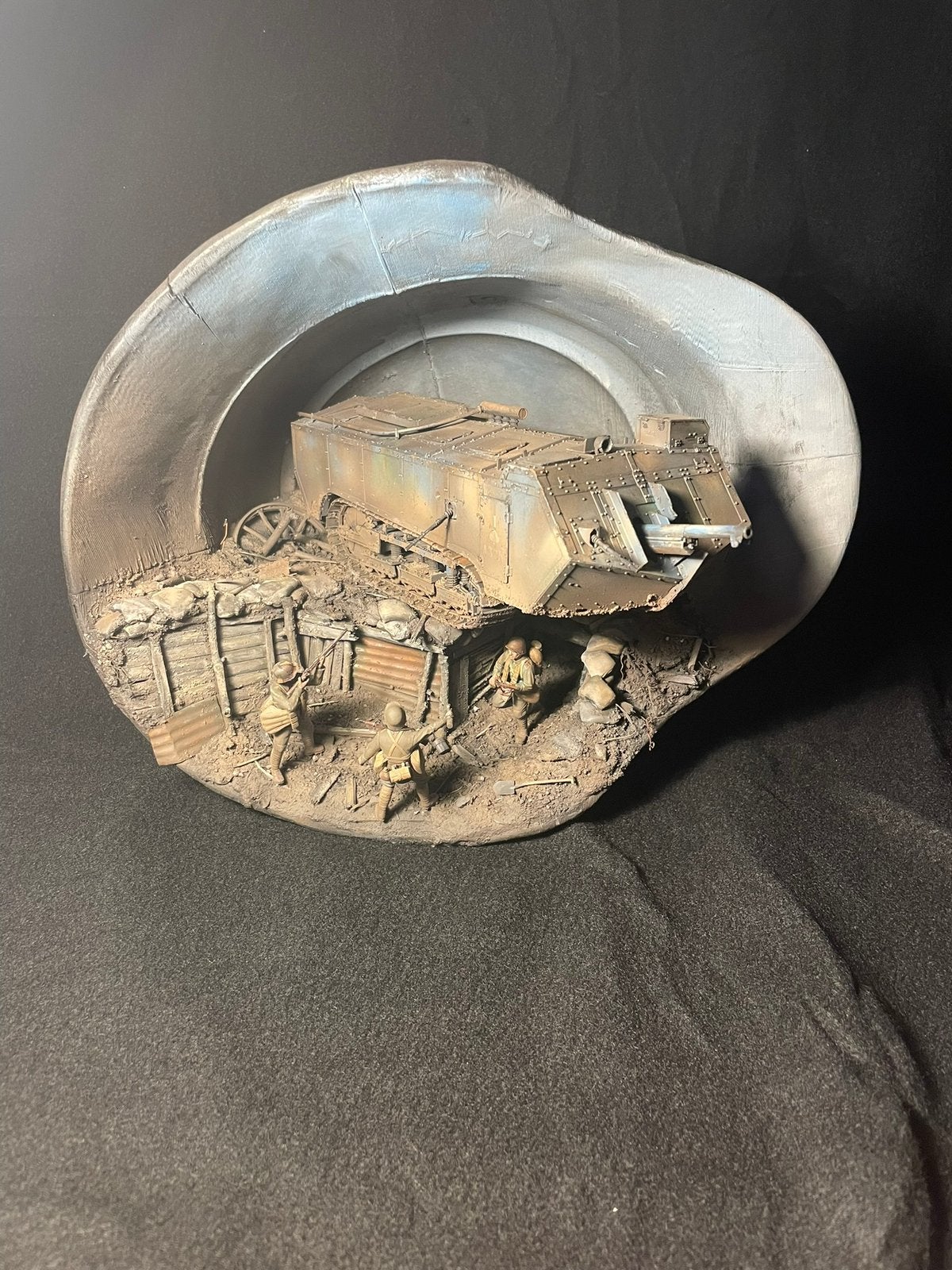 Ww1 diorama in m16 helm replica, Ophalen, Nieuw, 1:35 tot 1:50, Diorama