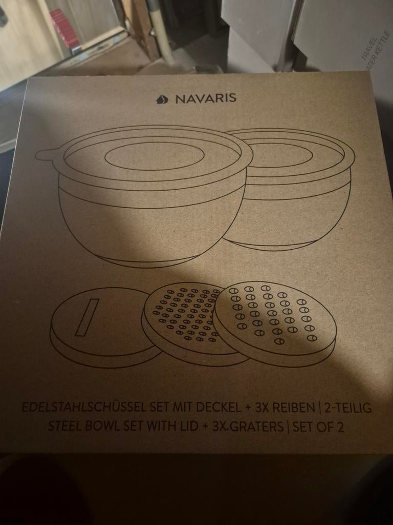 Navaris RVS Kommenset met Deksel en 3 Raspen - Nieuw, Overige typen, Nieuw, Ophalen of Verzenden, Metaal