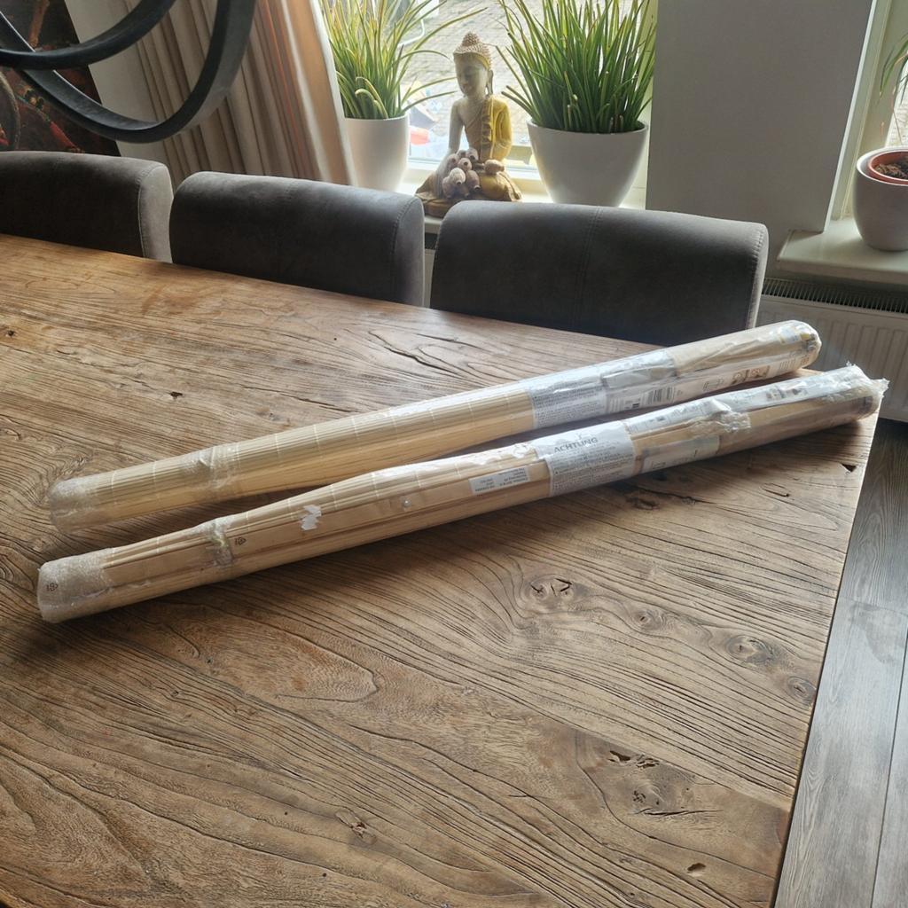 Nieuwe bamboe rolgordijnen (2 stuks), Beige, Nieuw, Ophalen of Verzenden, Landelijk