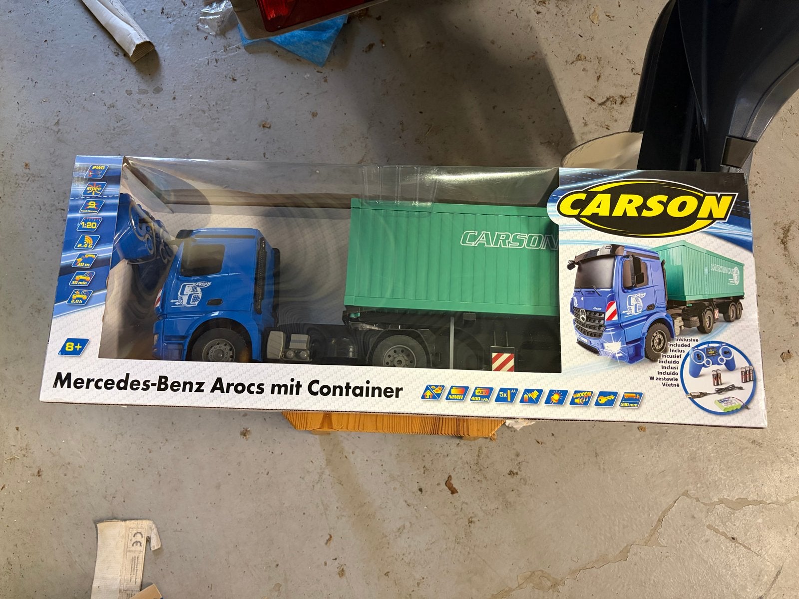 Carson Mercedes-Benz Arocs met Container RC Truck, Elektro, Nieuw, Ophalen of Verzenden, Auto onroad