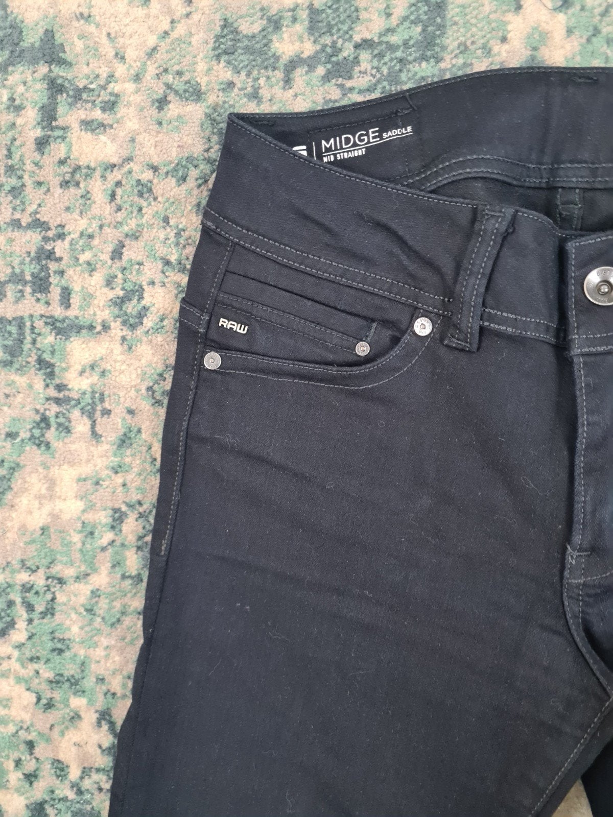 G-star midge saddle mid straight W28 L32 WMN Tulsi2832 Zwart, Zwart, Ophalen of Verzenden, W28 - W29 (confectie 36), G-STAR RAW
