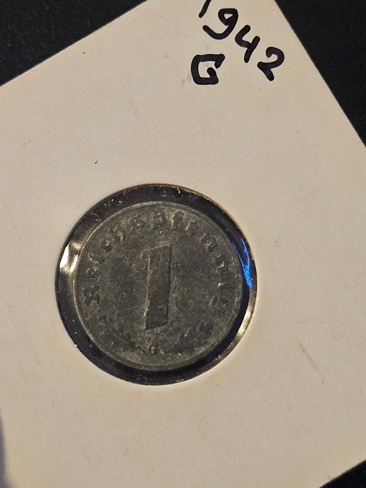 1 Reichspfennig 1942 G, Ophalen of Verzenden, Duitsland, Losse munt