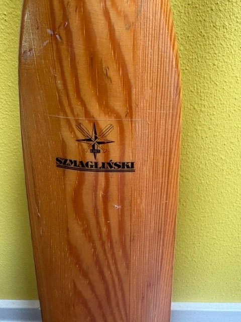 houten roeispanen, Merk SZMAGLINSKI (1987), Ophalen, Gebruikt, Enkelbladige peddel