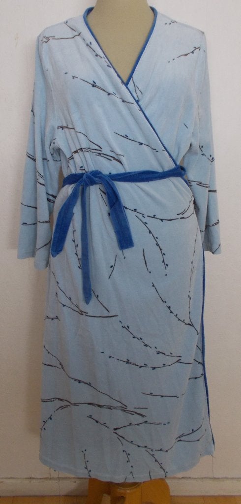 Leuke blauwe 80% katoenen badjas van Nanso! L, Kleding | Dames, Verzenden, Zo goed als nieuw, Maat 42/44 (L)
