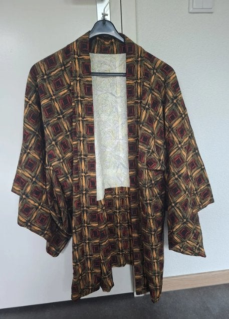 Originele Japanse Takashimaya Haori | Handgemaakt, Kleding | Dames, Jurken, Maat 38/40 (M), Bruin, Nieuw, Ophalen of Verzenden
