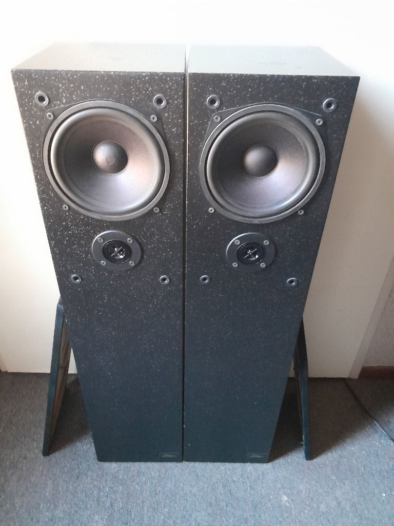 2 Vintage Zware Allure 7  Zuil Luidsprekers (100 Watt) izgs, Stereo speakers, Gebruikt, 60 tot 120 watt, Ophalen