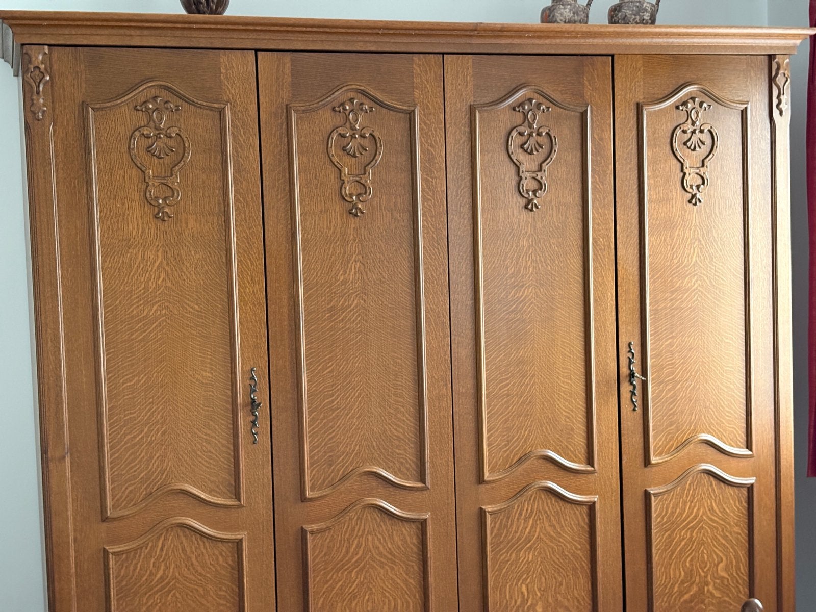 Houten kledingkast vintage, Ophalen, Met deur(en), Gebruikt, 150 tot 200 cm