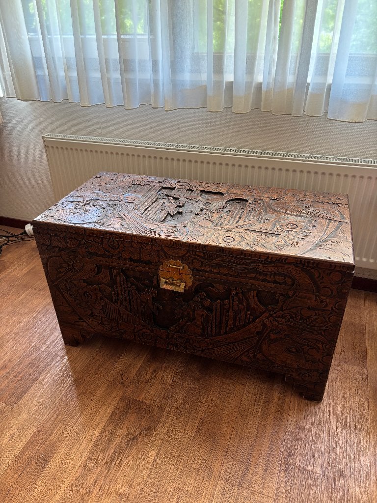 Chinese kamfer dekenkist, Huis en Inrichting, Woonaccessoires | Kisten, Ophalen, Gebruikt, 50 tot 100 cm