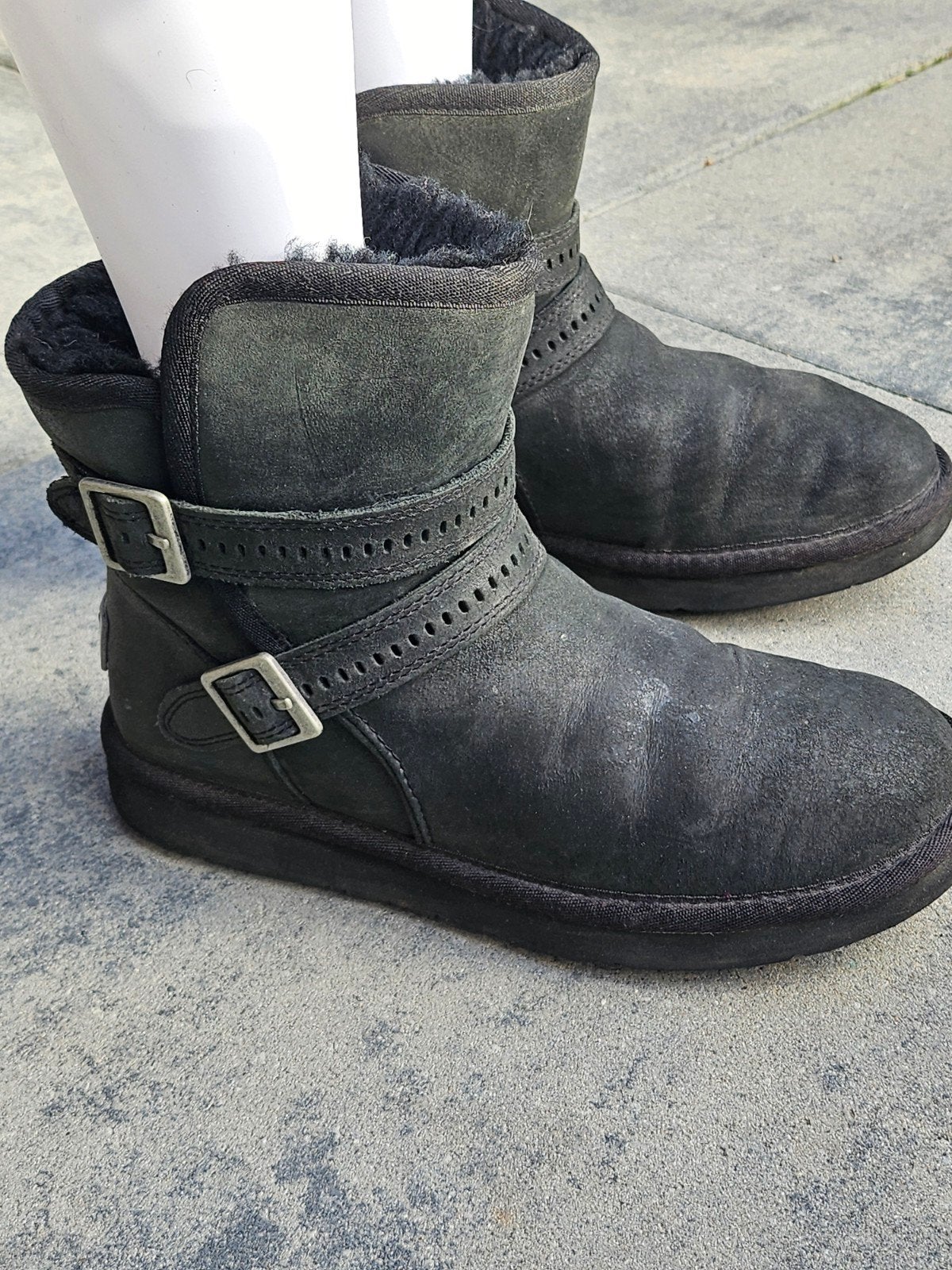 UGG Australia W Leni biker-style laarsjes - Zwart - Maat 37, Ophalen of Verzenden