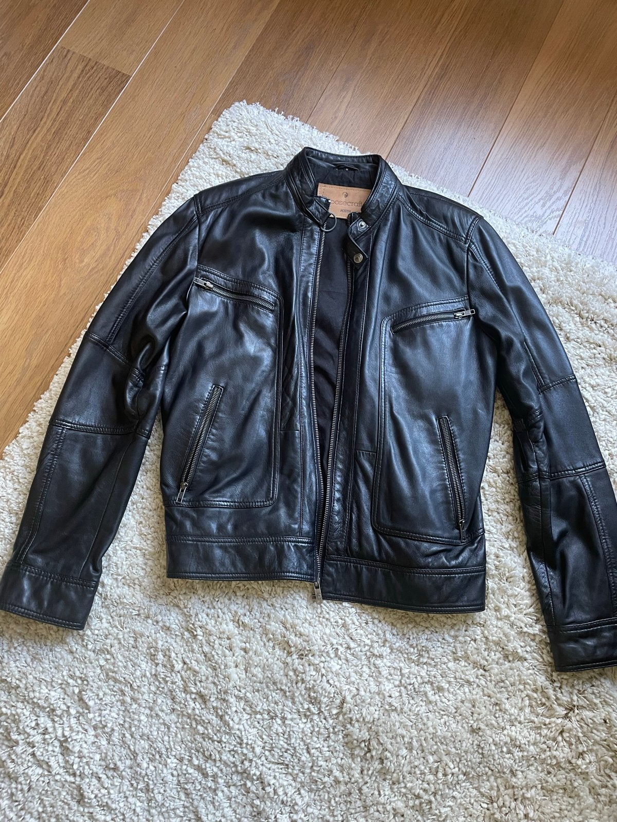 Goosecraft Leren Jas Zwart - Maat M, Kleding | Heren, Ophalen of Verzenden, Zo goed als nieuw, Maat 48/50 (M), Zwart
