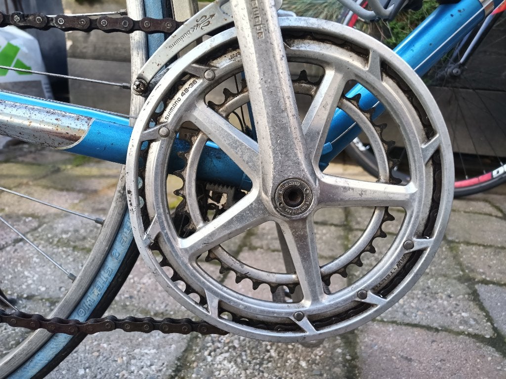 GEZOCHT Shimano Adamas AX crankset 48-36 170 (Chainring), Crankstel of Pedalen, Gebruikt, Oldtimerfiets, Ophalen of Verzenden
