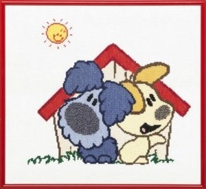 Borduurpakket Woezel en Pip in het hondenhok 271003, ., Nieuw, Ophalen of Verzenden, .