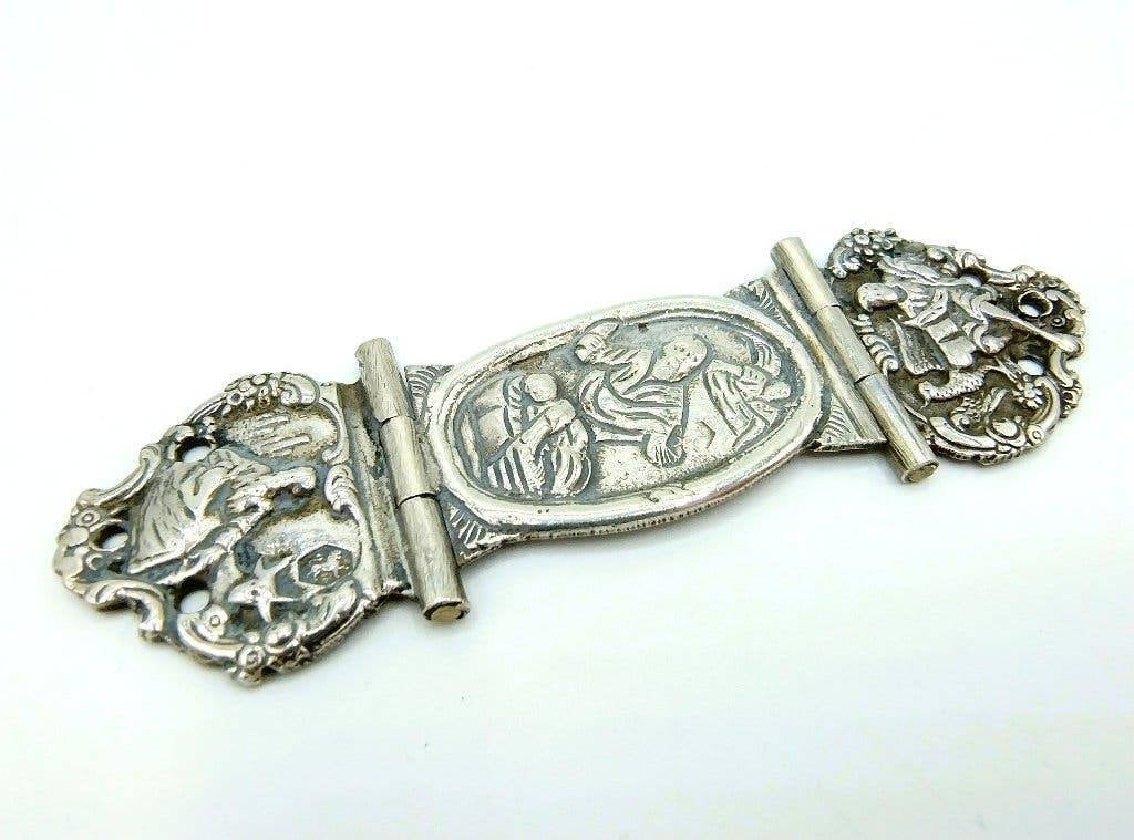 Zilveren bijbelslot, muiter, klamparm, aanzetstuk, 1820, Verzenden, Zilver