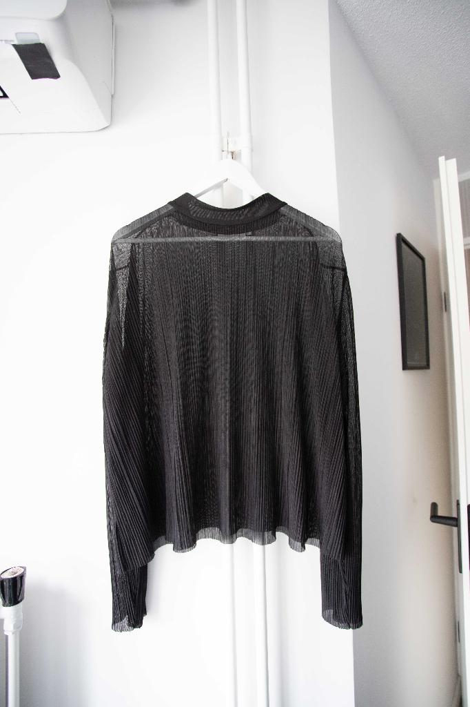Zwarte mesh top met rib MSCH Copenhagen maat M (valt ruim), Msch Copenhagen, Zwart, Maat 42/44 (L), Ophalen of Verzenden