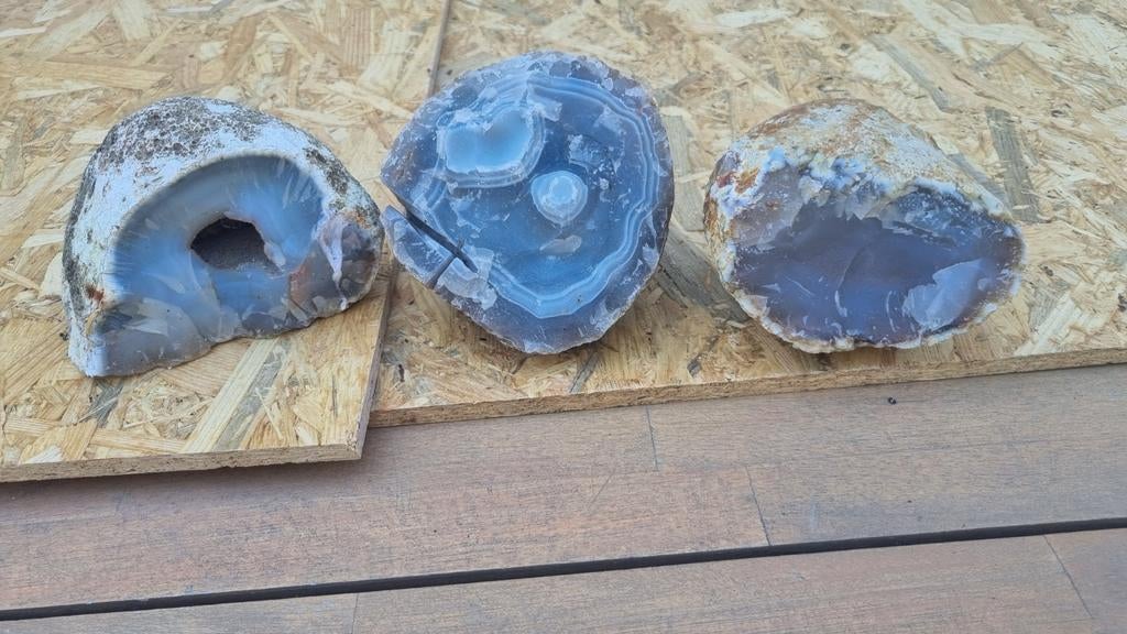 Agaat Ruw 3 stuks natuurlijke staat, Ophalen of Verzenden