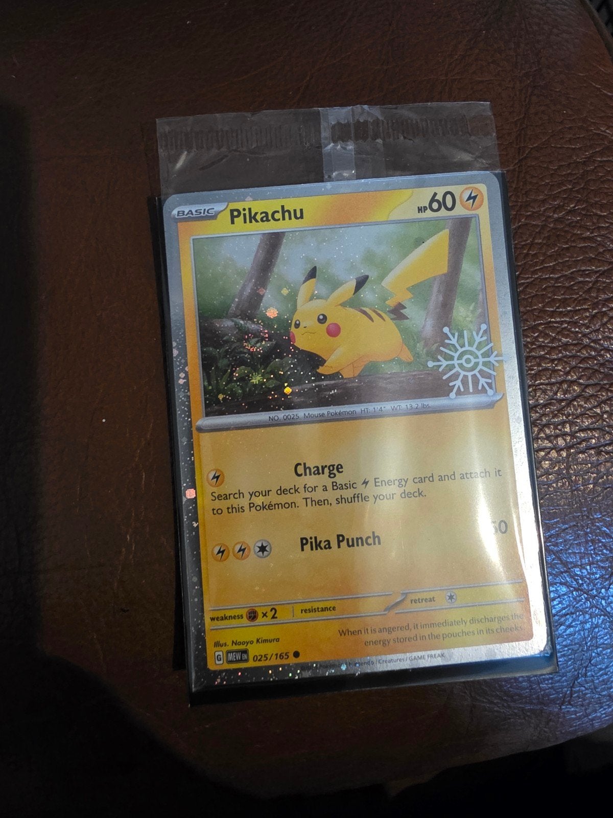 Pikachu Pokémon Kaart - Basic HP 60 (025/165) promo seald, Ophalen of Verzenden, Nieuw, Losse kaart, Foil