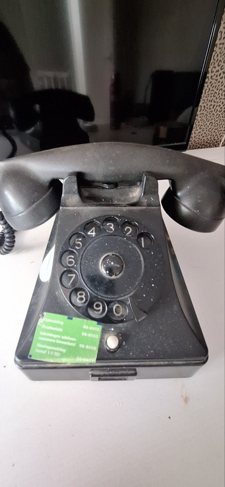 Vintage PTT Telefoon met Draaischijf - Zwart Bakeliet, Ophalen, Gebruikt, Met draaischijf
