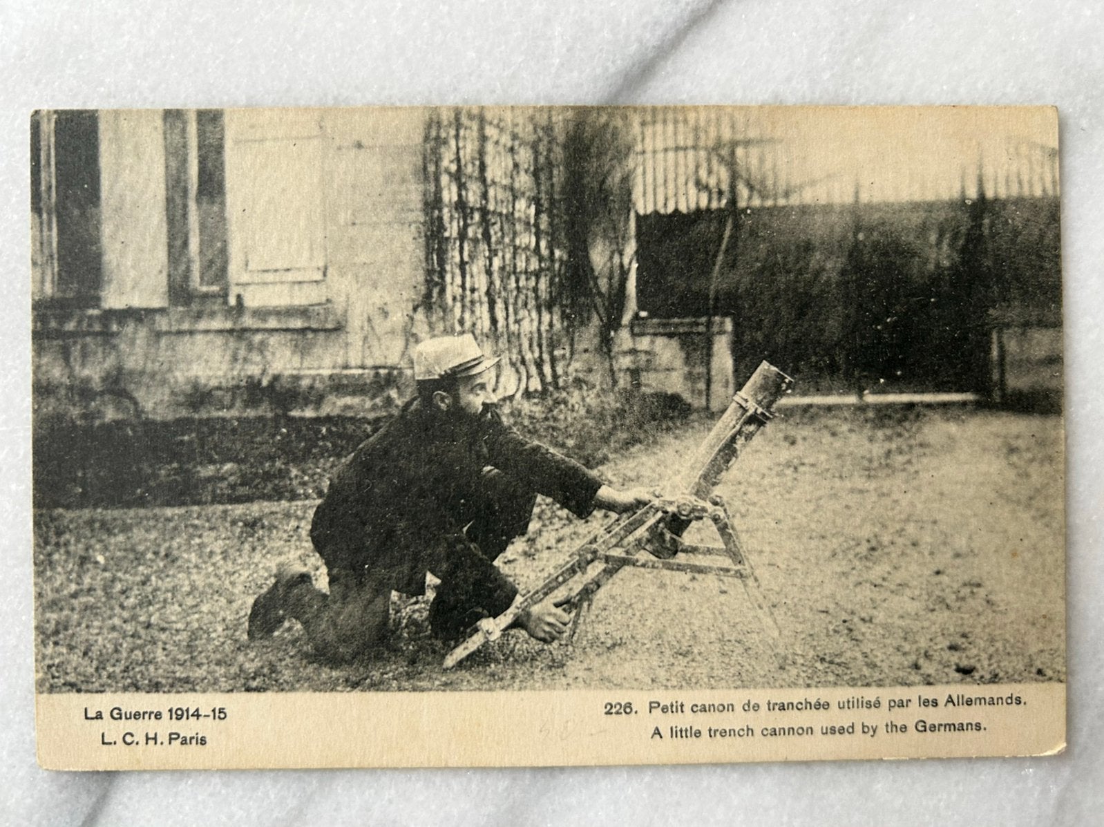 Wo1: ak Duits klein kanon mortier beute frans, Ophalen of Verzenden, Landmacht, Duitsland, Foto of Poster