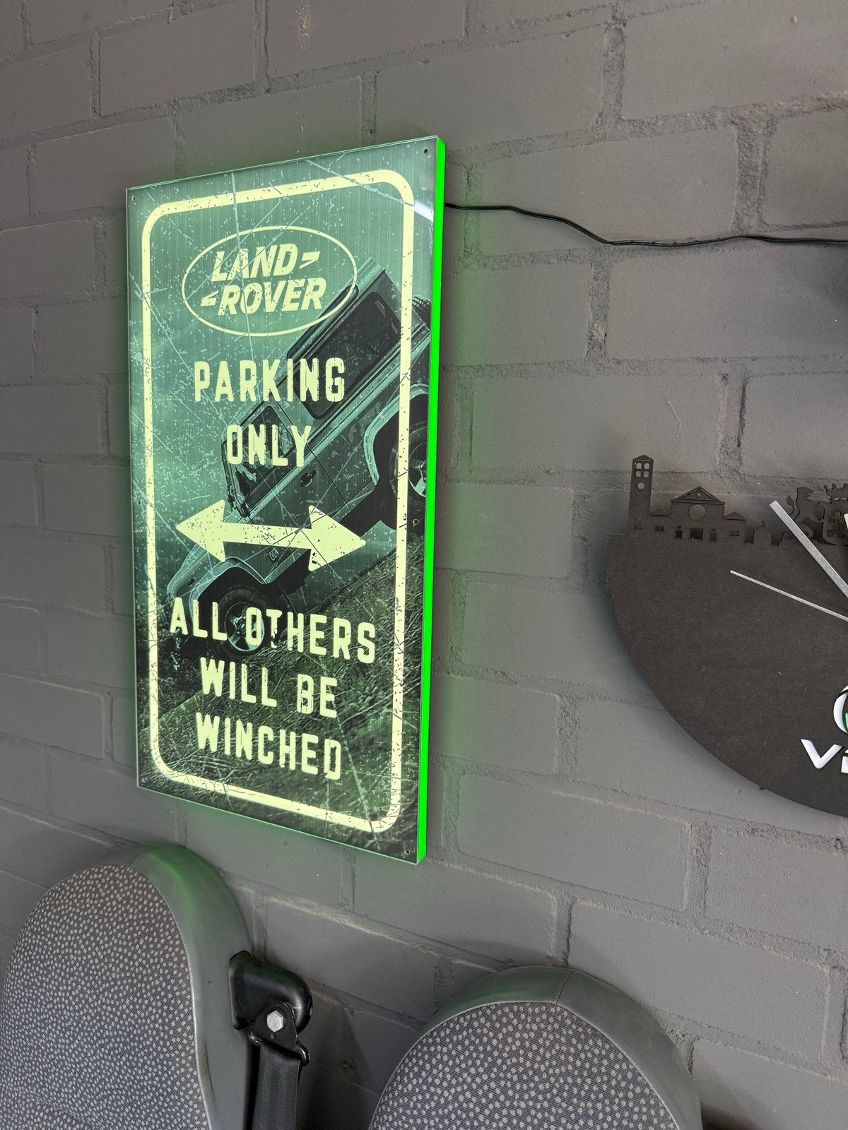 Land Rover LED Lichtbord emaille Decoratiebord vintage, Ophalen of Verzenden, Zo goed als nieuw