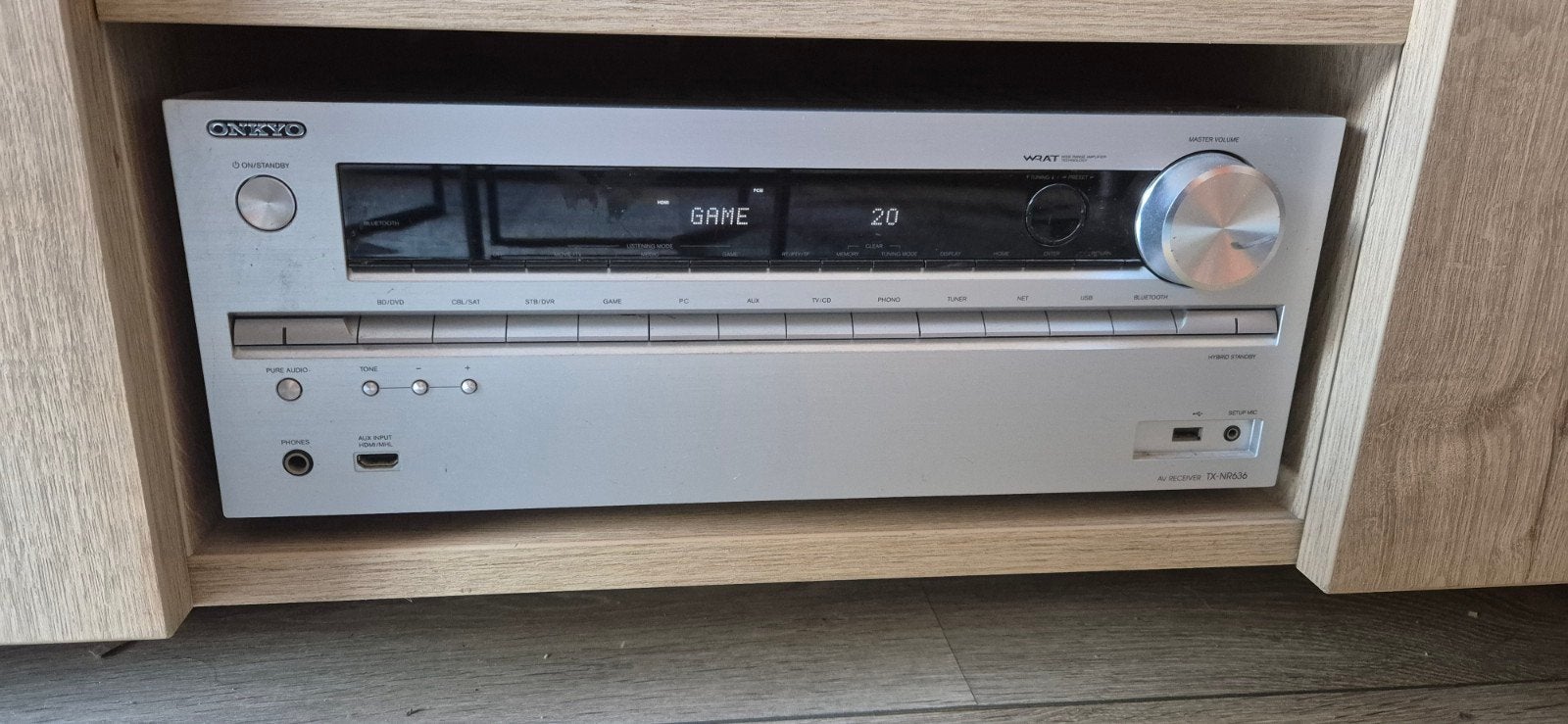 Onkyo TX-NR636 Zilver — Krachtige 7.2 AV Receiver (4K), Ophalen, Gebruikt, 120 watt of meer, Onkyo