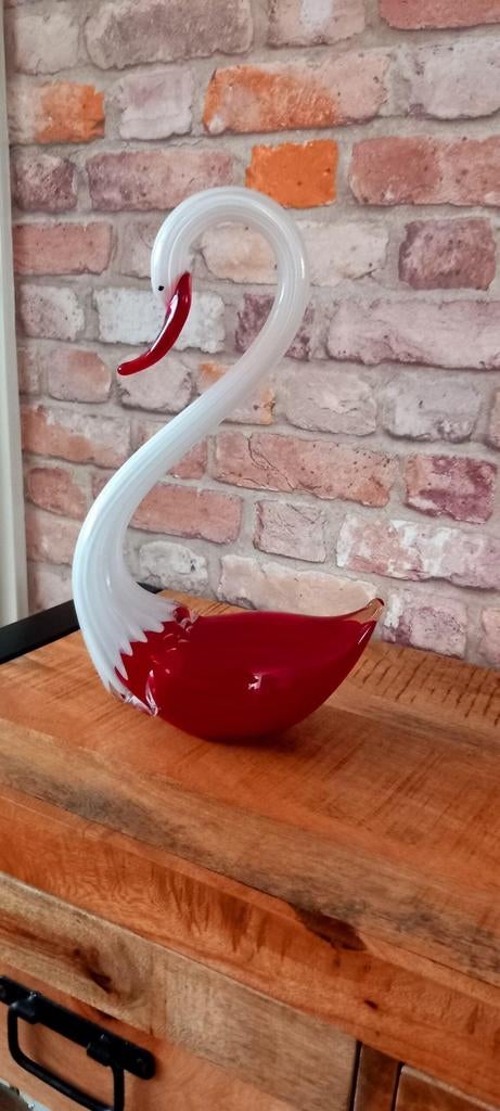 Murano Glas:Grote 34cm Zwaan Beeld♥️SALE VERKOOP♥️, Ophalen of Verzenden, Nieuw, Dier