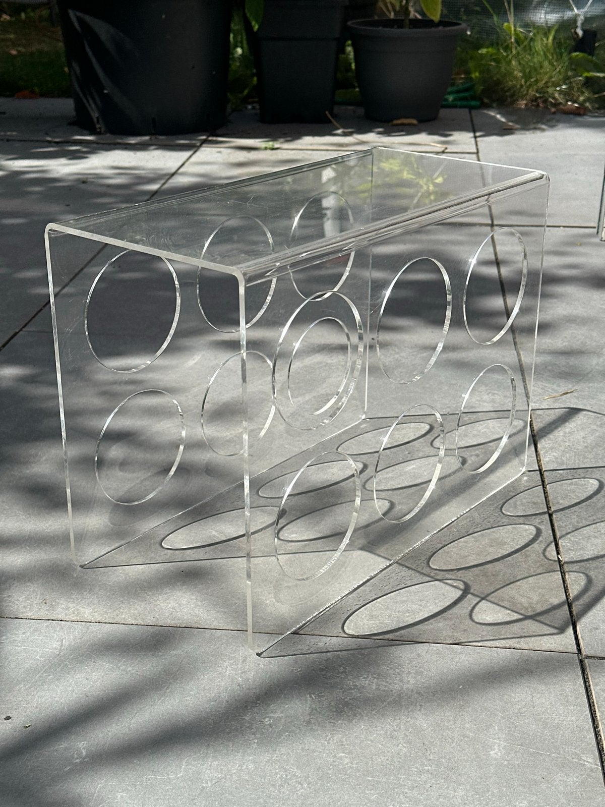 Vintage Plexiglas Wijnrek - Modern Design wijn rek, Ophalen of Verzenden, Zo goed als nieuw, Kunststof, 5 tot 15 flessen